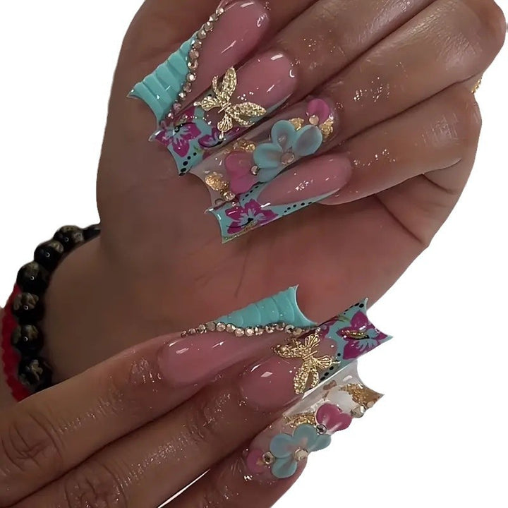 Floral 3D Nail Art Enhancements Kalsten
