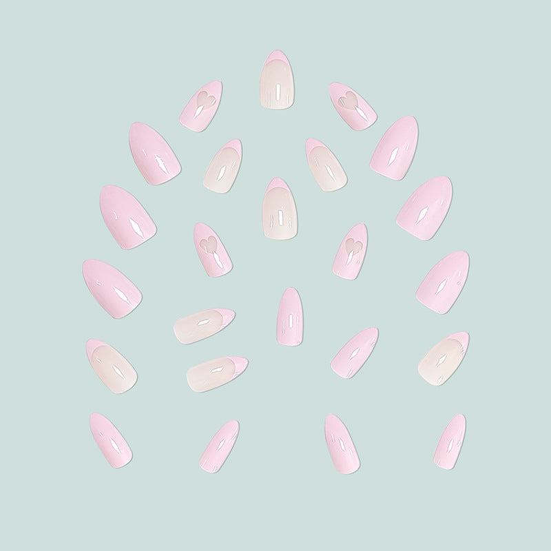 Elegant Stiletto Artificial Nails with Heart Motif Kalsten