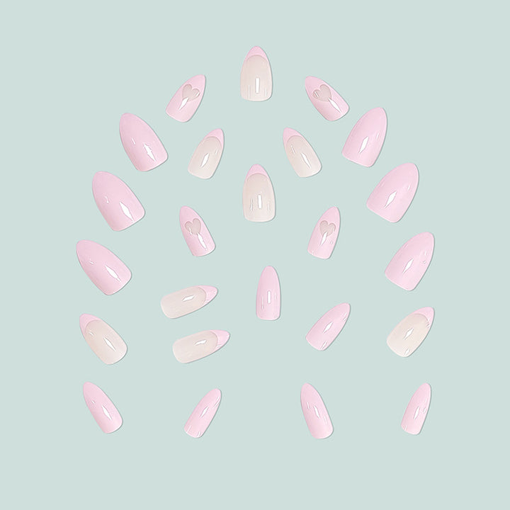 Elegant Stiletto Artificial Nails with Heart Motif Kalsten