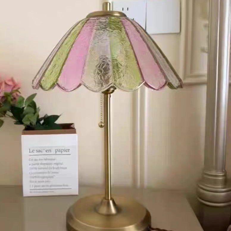 Vintage Glass Shade Table Lamp