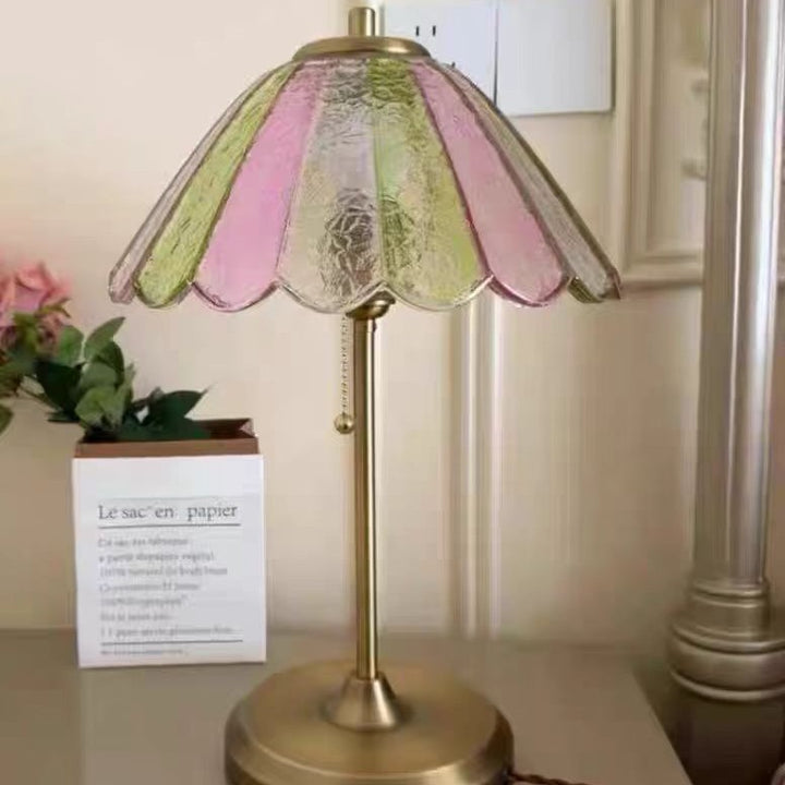 Vintage Glass Shade Table Lamp