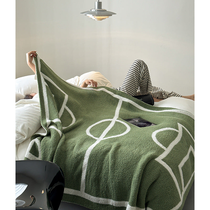 Cuddle blanket with large lettering motif and soft bouclé fabric