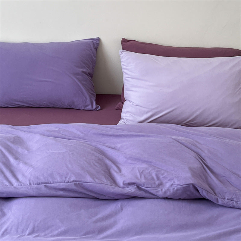 Skin-friendly cotton percale bedding set with fitted sheet and pillowcases