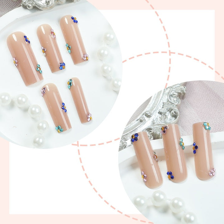 Acrylic Nail Set with Sparkling Rhinestone Accents Kalsten