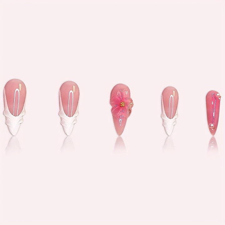 Decorative Floral Press-On Nail Set Kalsten