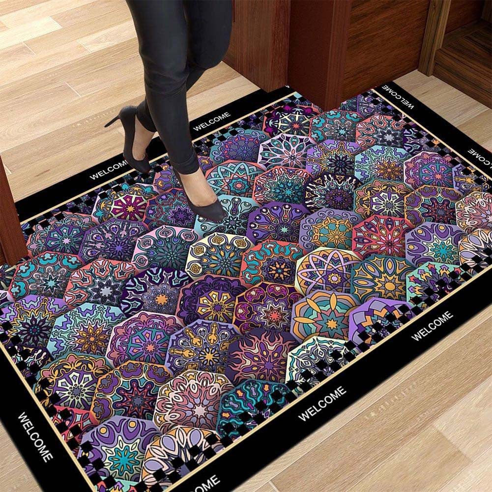 Vibrant Geometric Design Entrance Mat