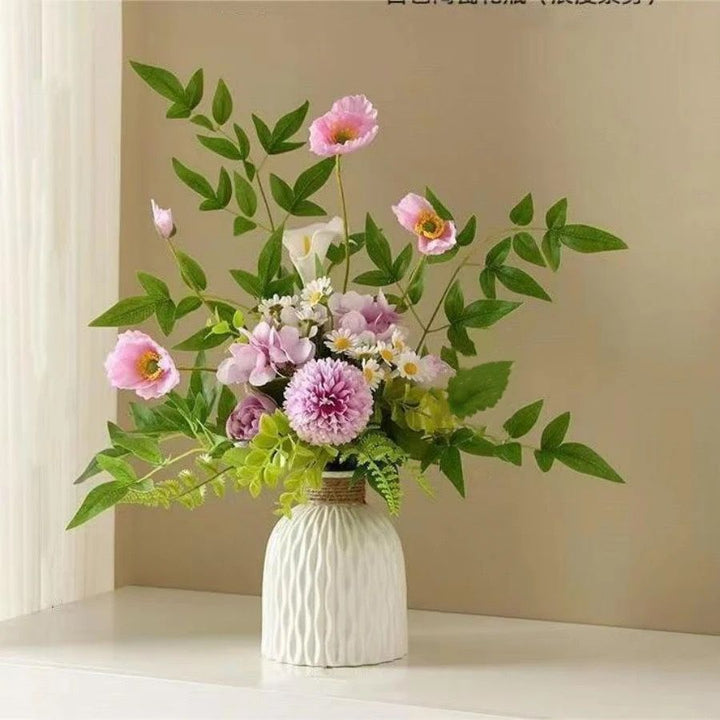 Lifelike Floral Arrangement with Decorative Vase