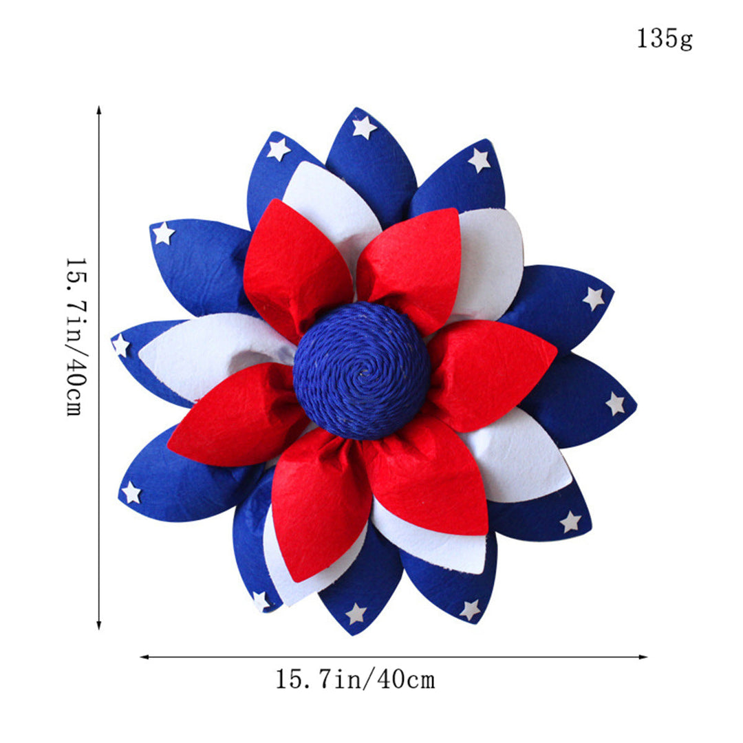 Unisex nan patriotic pom pom front door wreath with star embellishments Kalsten