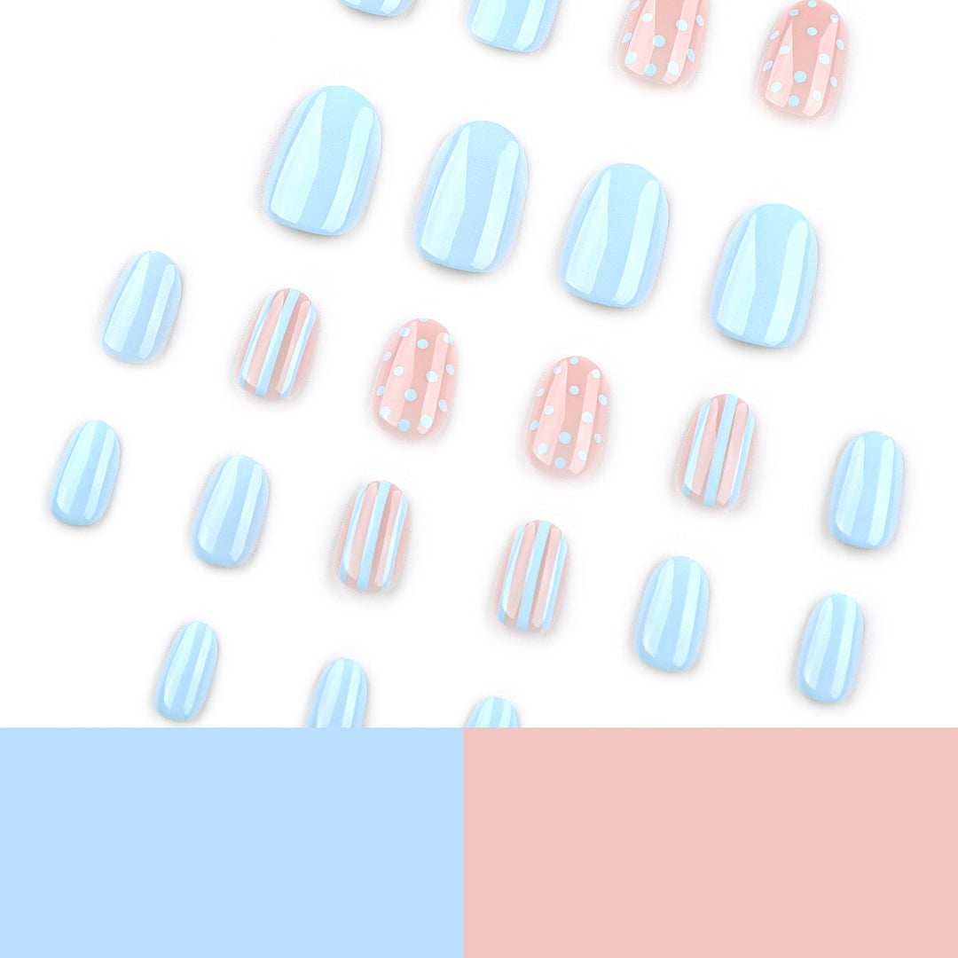 Creative Nail Art with Dots and Stripes Kalsten