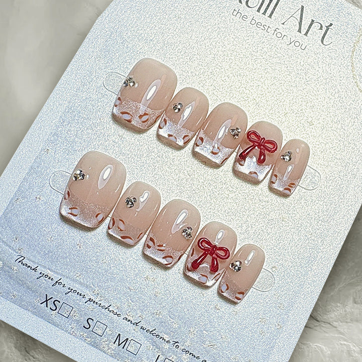 Classic French Tip Press-On Nail Set Kalsten