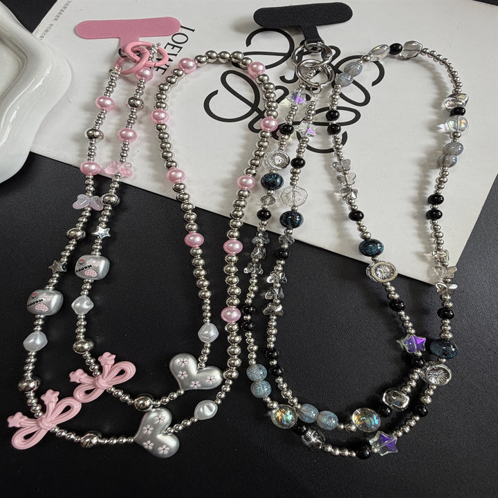 Multi-Strand Beaded Necklace with Charms Kalsten