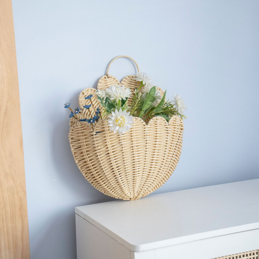 Handwoven wall basket with wave pattern Kalsten