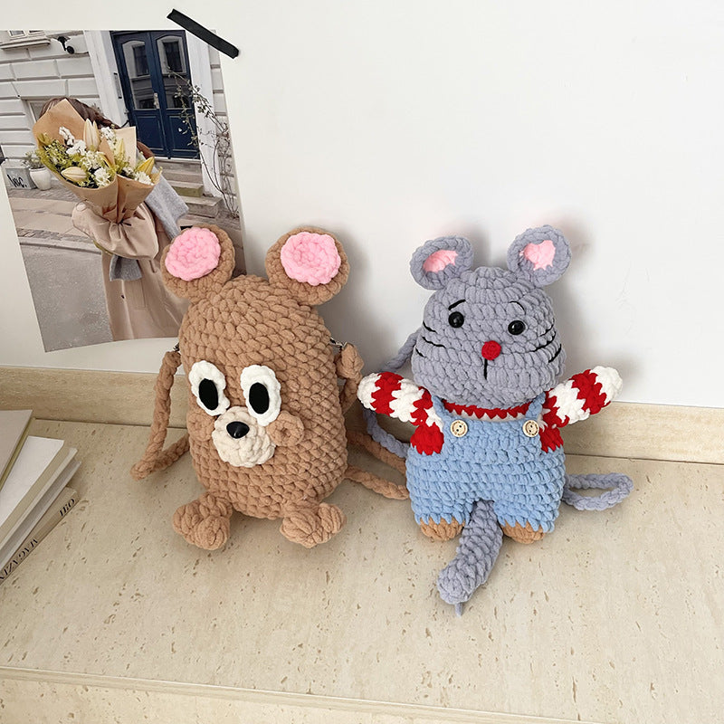 Cute Plush Mouse-Themed Backpack
