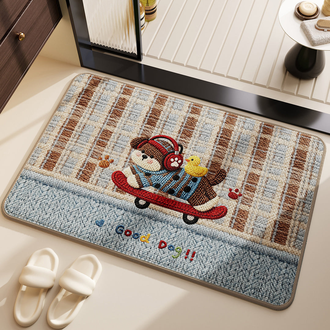 Playful Dog-Themed Bath Mat Kalsten