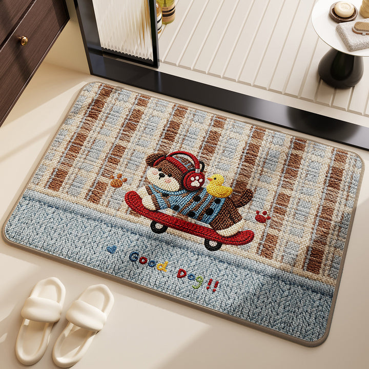 Playful Dog-Themed Bath Mat Kalsten