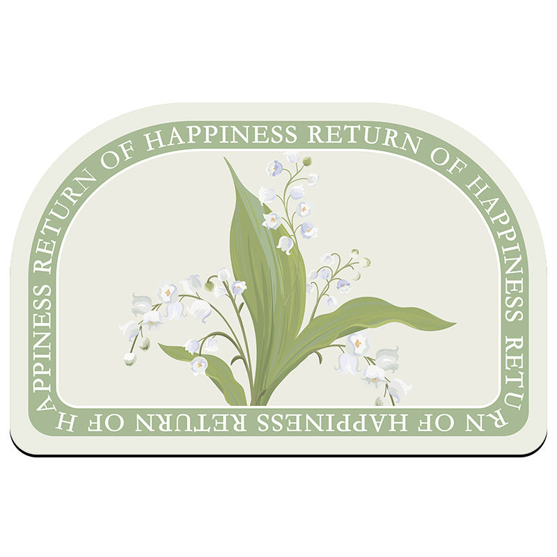 Oval Floral Pattern Bath Mat Kalsten