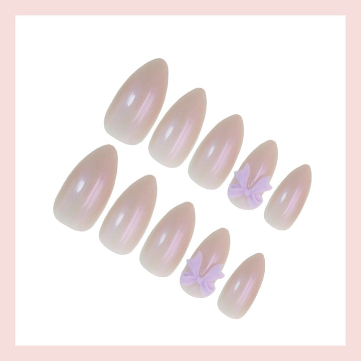 Artificial nail set with elegant bows and gentle design Kalsten