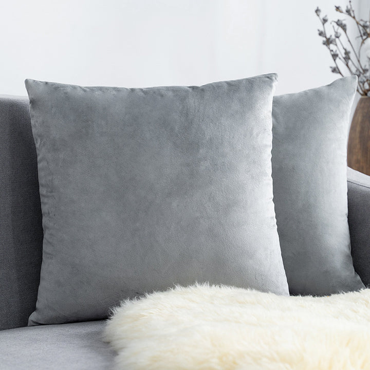Ultra-Soft Velvet Square Decorative Pillow Cover with Minky Back and Invisible Zipper