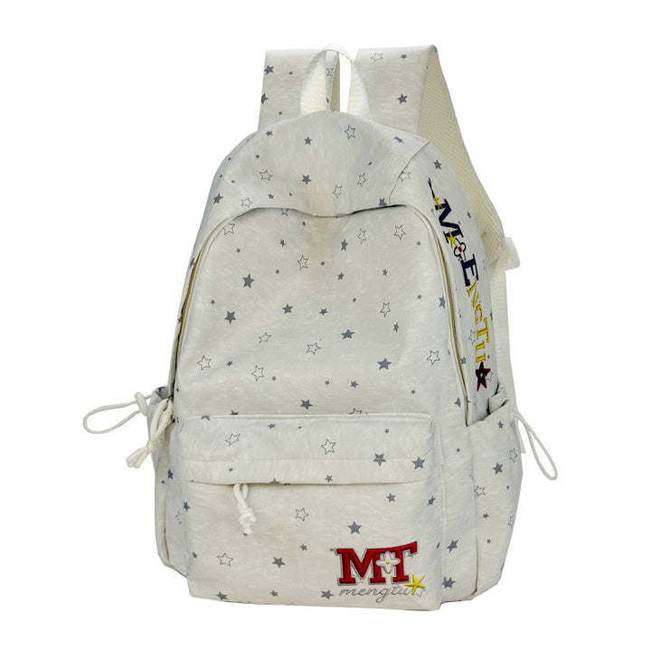 Stylish Star-Embellished Corduroy Backpack Kalsten