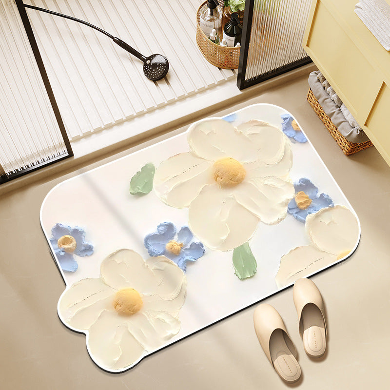 Floral-Themed Bath Mat