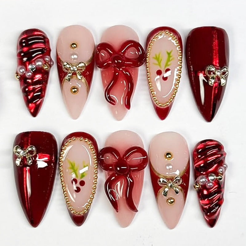 Artificial nail set with glamorous decorations and festive accents Kalsten