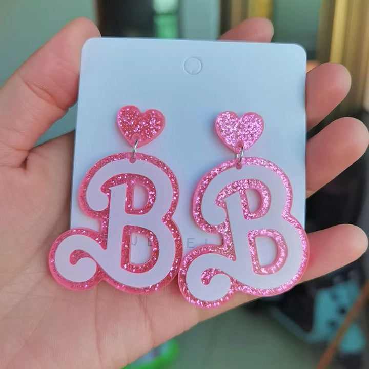 Heart-Shaped Glitter Earrings Kalsten