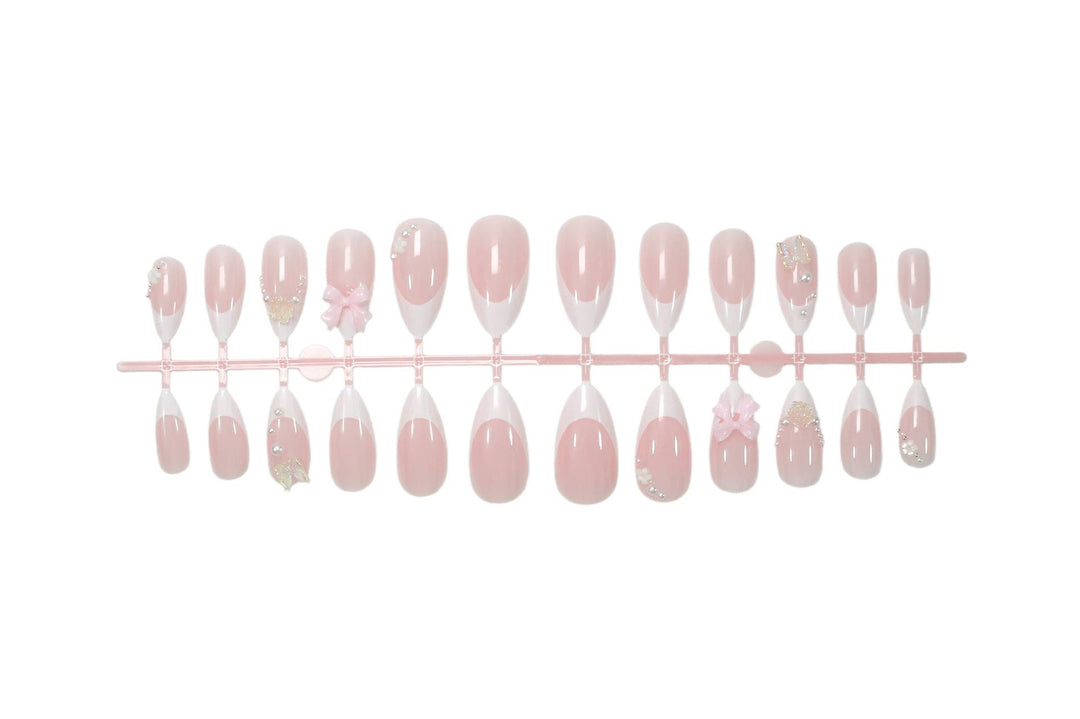 Nail set with elegant 3D flowers and trendy tips Kalsten