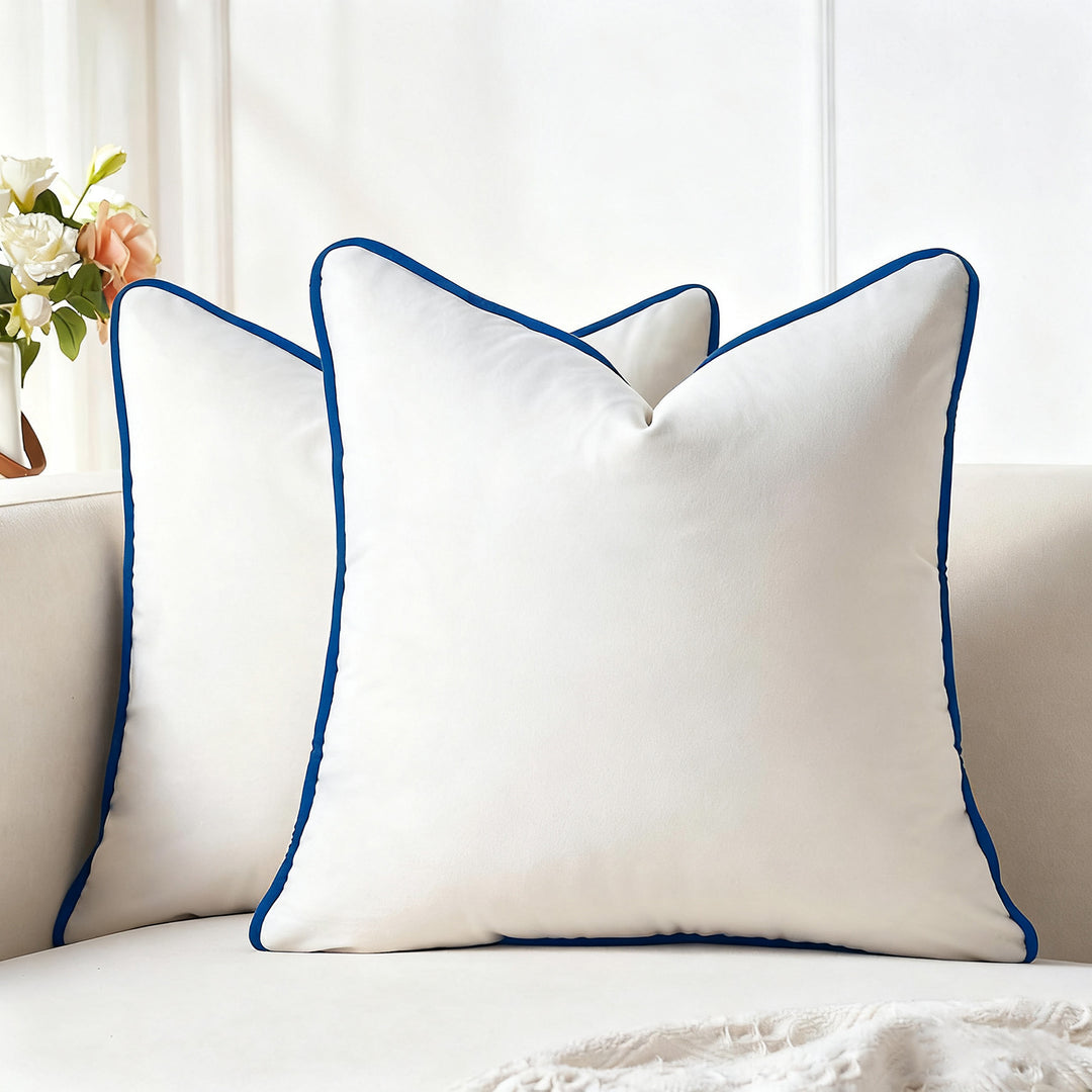 Luxury Velvet Throw Cushion with Contrast Piping