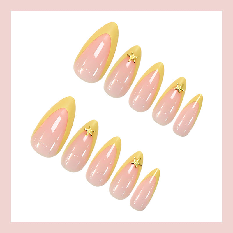 Artificial nail set with elegant tip and golden details Kalsten