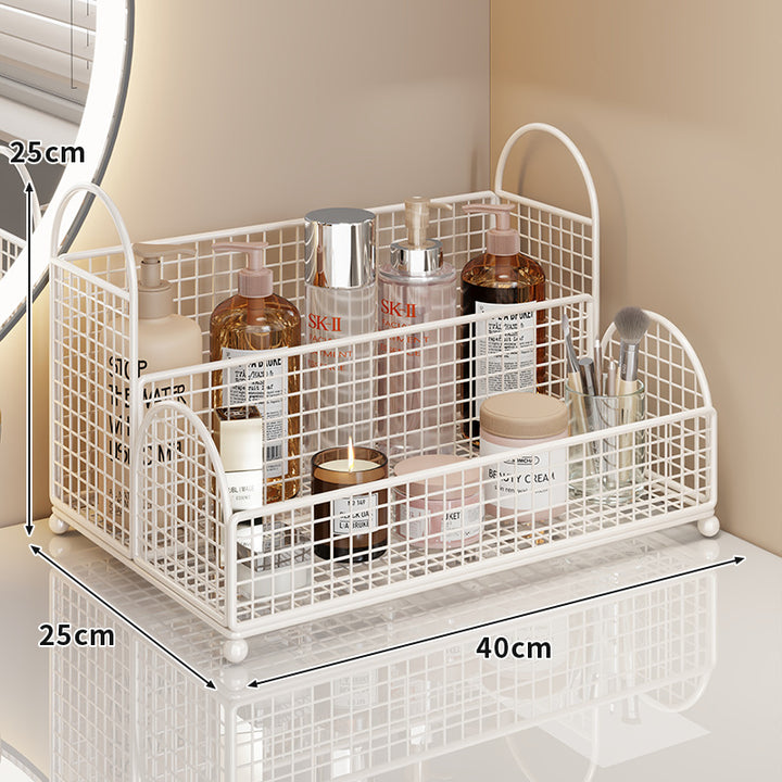 Three Tier Corner Mesh Metal Bathroom Shelf Organizer