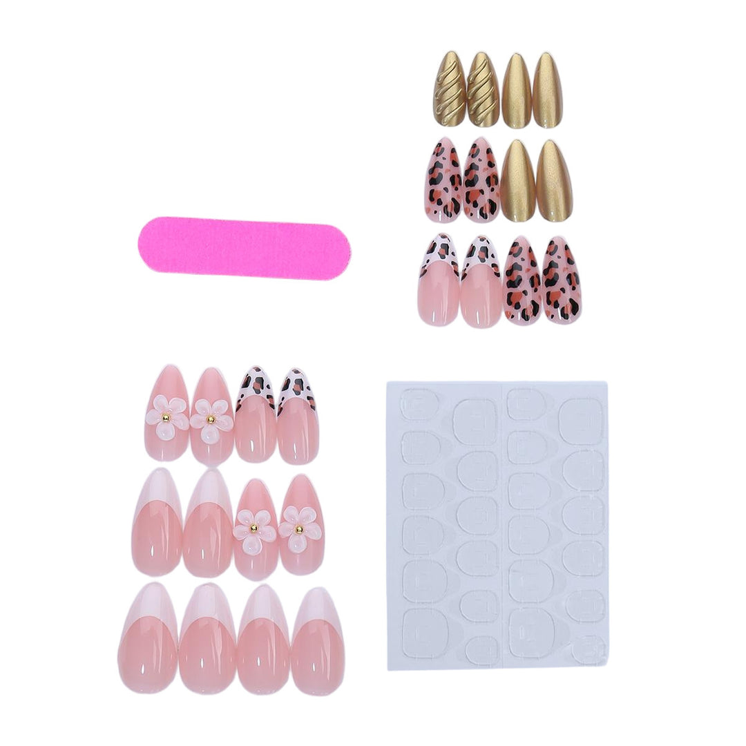 Creative Nail Art Set with Floral and Animal Accents Kalsten