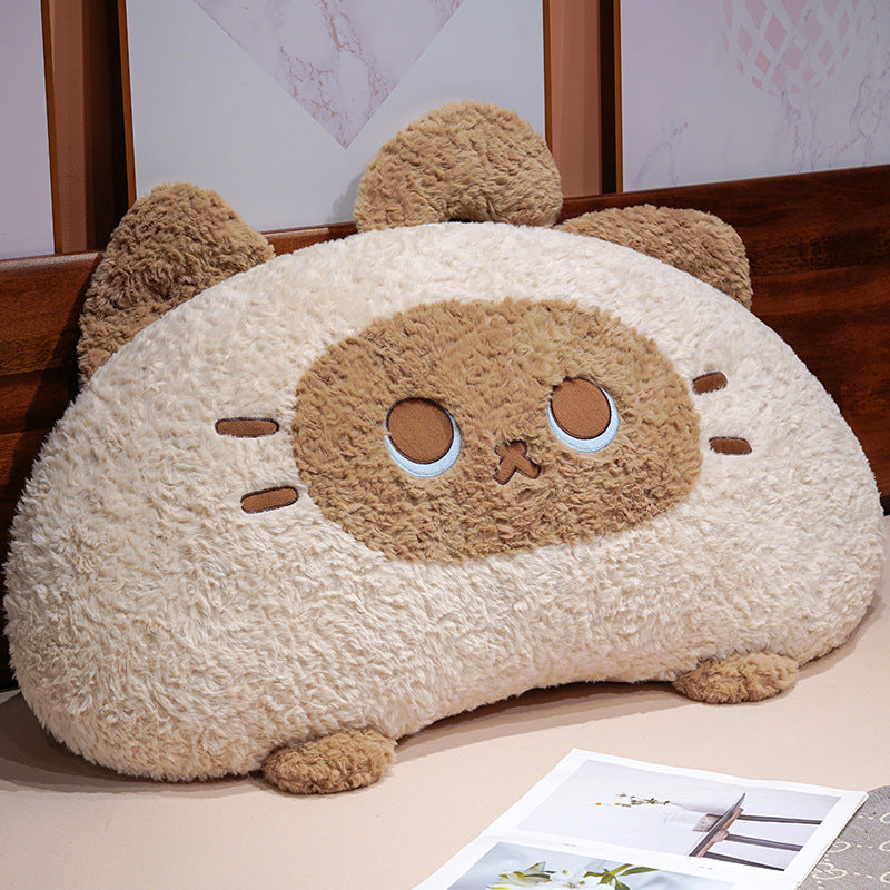 Large cozy back cushion and reading pillow as padded bed support