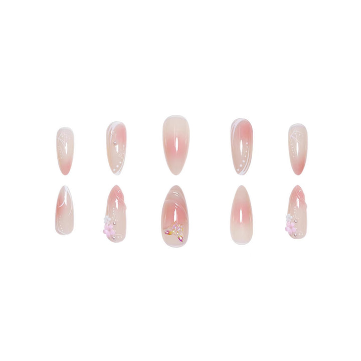 Floral 3D Acrylic Nail Extensions Kalsten