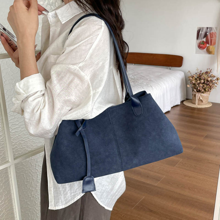 Stylish Faux Suede Handbag