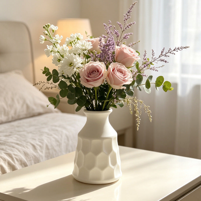 Honeycomb Textured Decorative Vase Kalsten