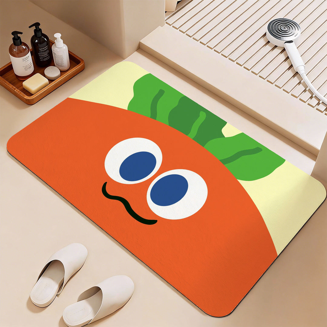 Playful Vegetable-Themed Bath Mat Kalsten