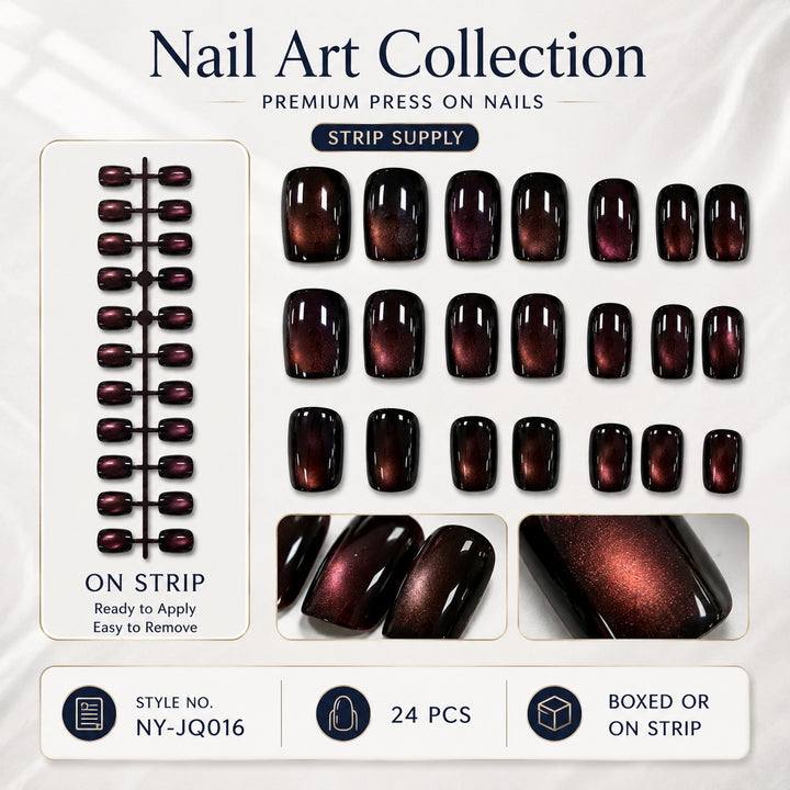 Premium Press-On Nails with Metallic Shine Kalsten