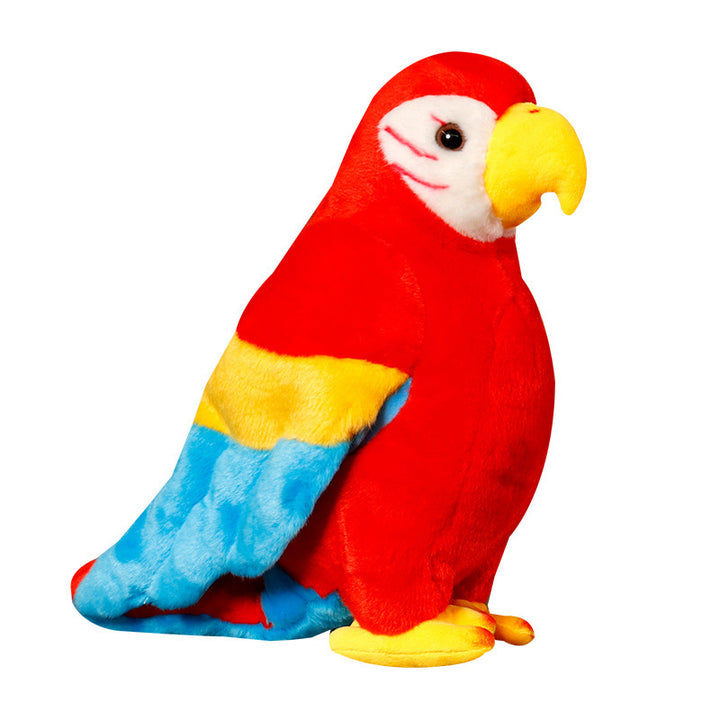 Lifelike Plush Parrot Toy with Embroidered Beak and Poseable Feet Kalsten