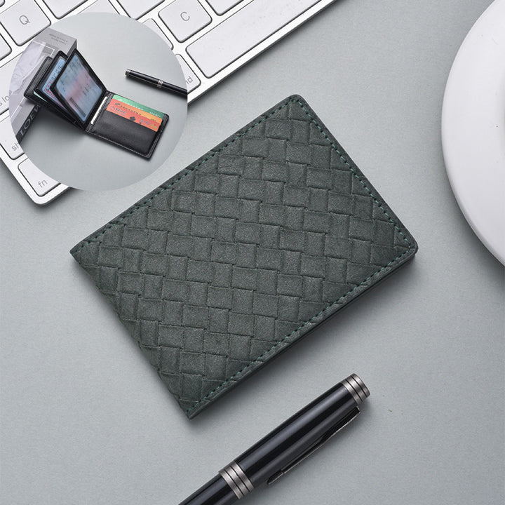 Stylish Woven Leather Cardholder Kalsten