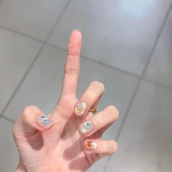Decorative Press-On Nail Art Set With Themed Designs