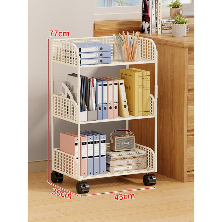 Three-Tier Rolling Mesh Storage Cart with Locking Casters