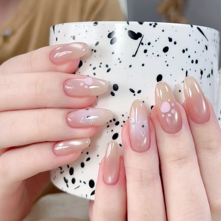 Stylish Press-On Nail Set with Elegant Glitter Accents Kalsten