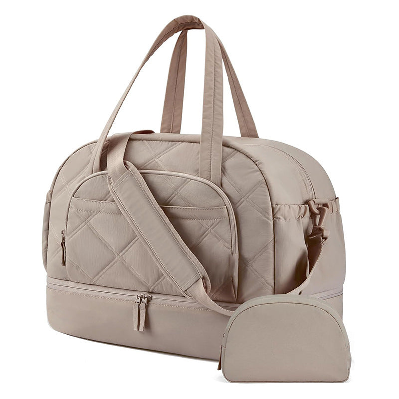 Multifunctional Quilted Travel Bag with Removable Cosmetic Pouch Kalsten