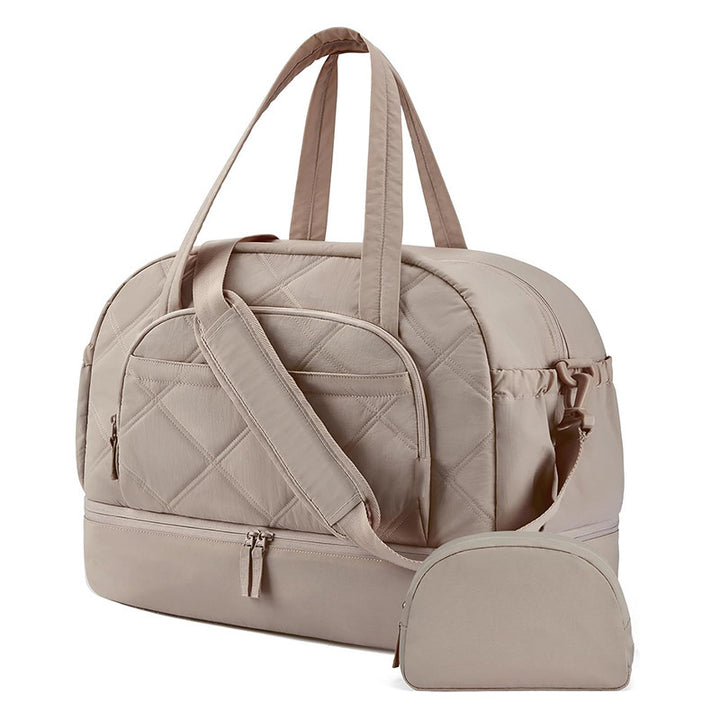 Multifunctional Quilted Travel Bag with Removable Cosmetic Pouch Kalsten
