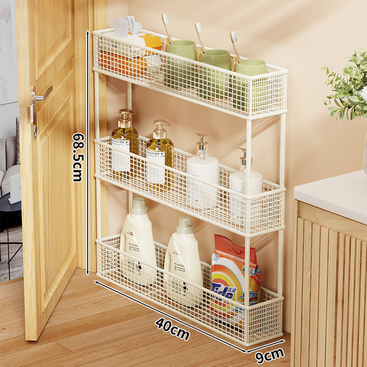 Slim Overdoor Three-Tier Wire Mesh Storage Organizer