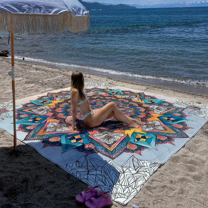 Mandala Design Beach Mat Kalsten
