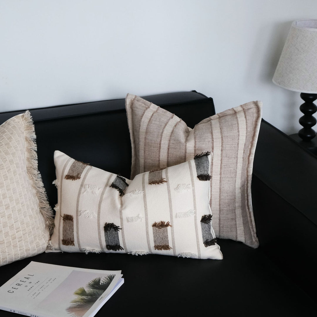 Textured Woven Accent Cushion for Home Display