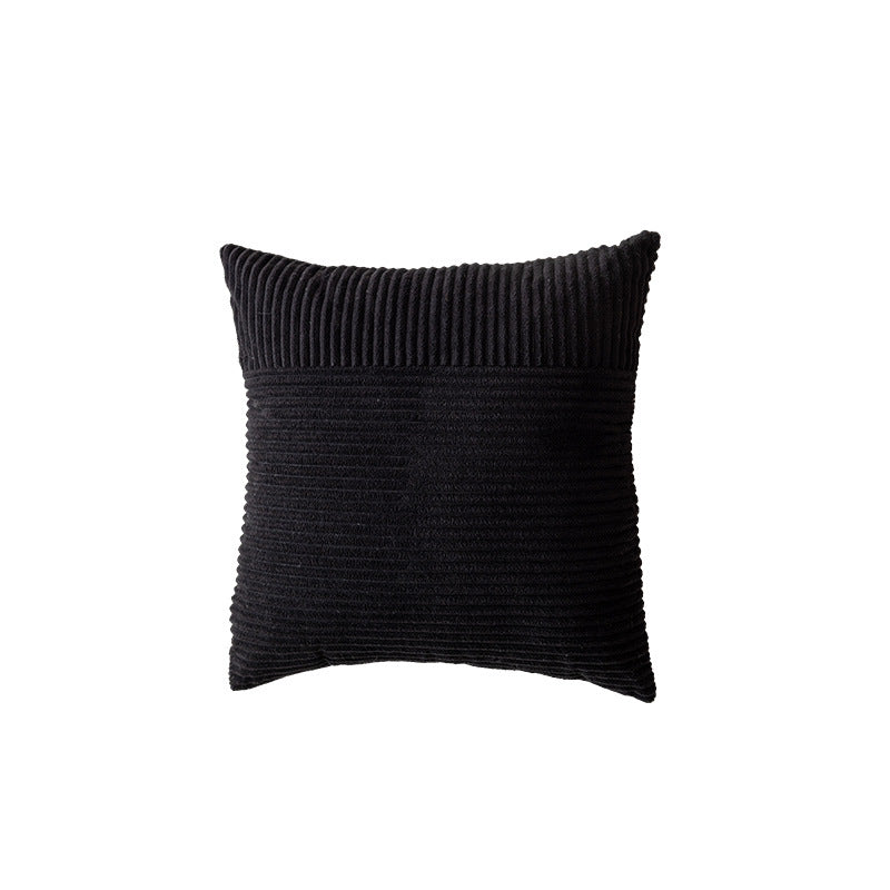 Textured Ribbed Square Decorative Throw Pillow with Removable Cover