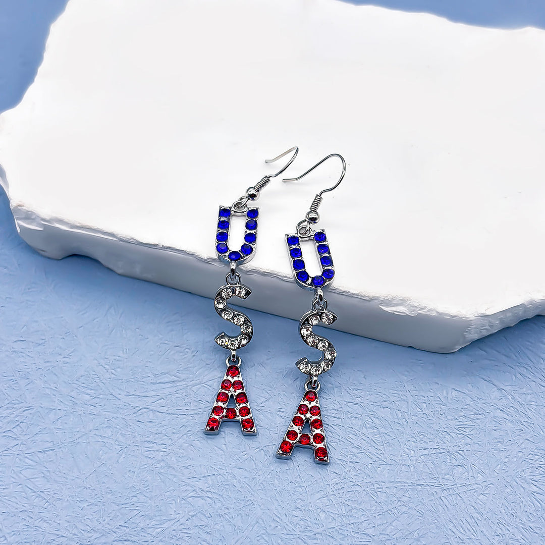 Women nan long layered tassel earrings made of mesh with stripe star pattern Kalsten
