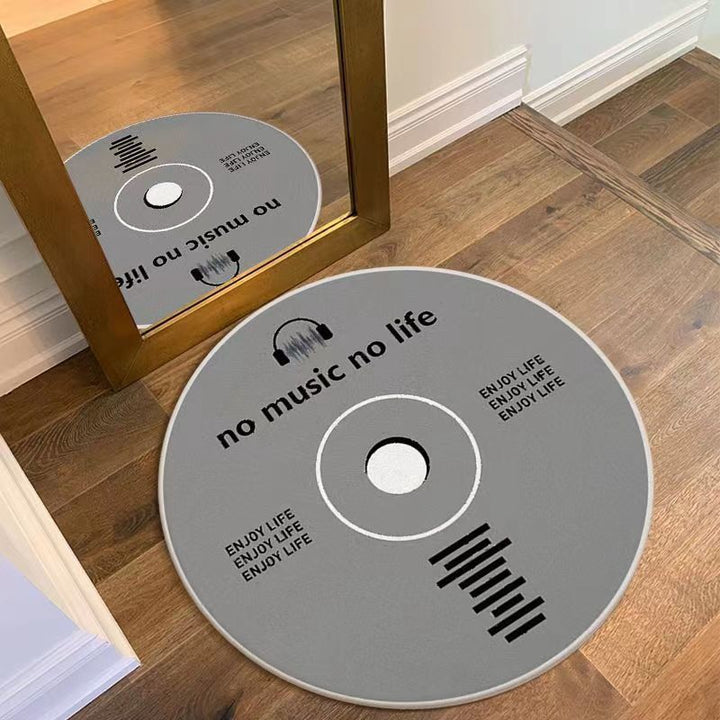 Round Music-Themed Area Rug
